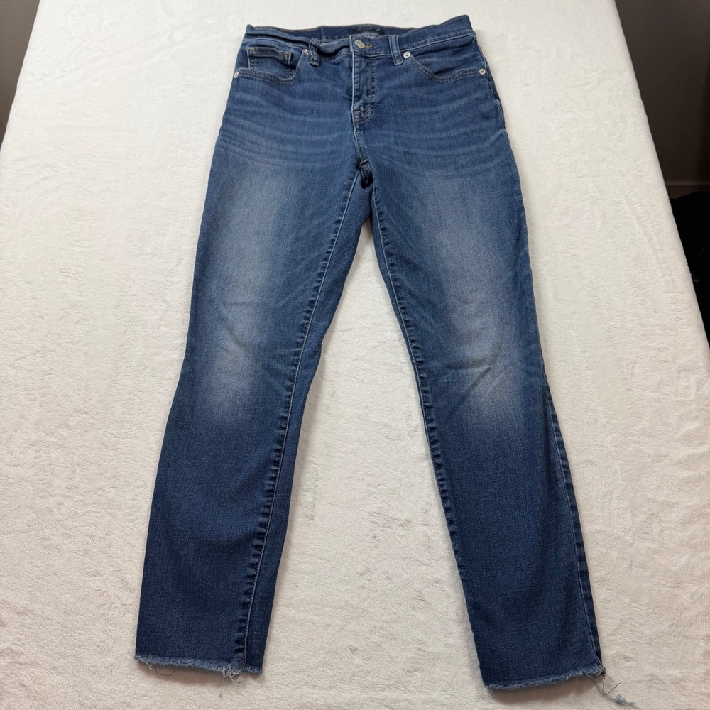 Lucky Brand Ava Skinny Jeans Women 6/28 Blue Good Mid Rise Raw Hem 7WP10517